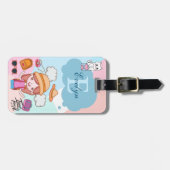 Tijd om te reizen Meisje Theme Gepersonaliseerd Bagagelabel (Voorkant horizontaal)