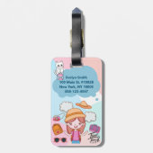 Tijd om te reizen Meisje Theme Gepersonaliseerd Bagagelabel (Achterkant verticaal)