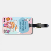 Tijd om te reizen Meisje Theme Gepersonaliseerd Bagagelabel (Achterkant horizontaal)