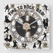 "Tijd om te rocken, pap!" wandklok (Voorkant)
