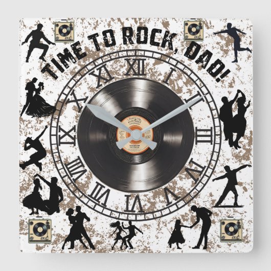 "Tijd om te rocken, pap!" wandklok (Voorkant)