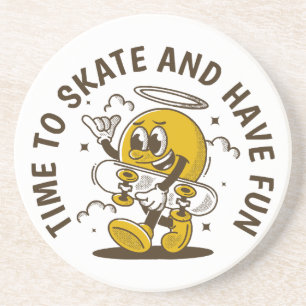 Tijd om te schaatsen zandsteen onderzetter