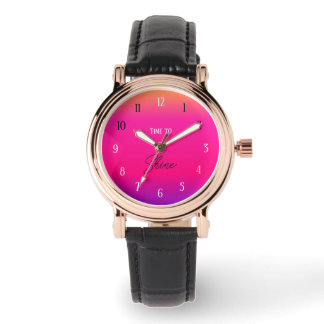 Tijd om te schijnen – Krachtige zonsondergangsgrad Horloge