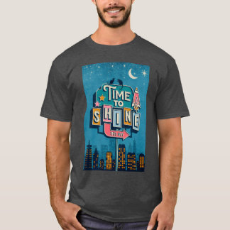 Tijd om te schitteren Retro City familie T-shirt