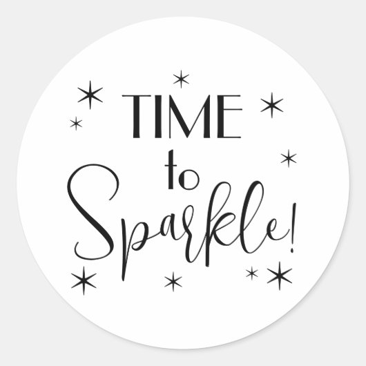 Tijd om te schitteren ronde sticker (Voorkant)