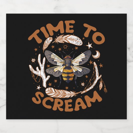 Tijd om te schreeuwen Cicadas Lover Insecten Entom Bier Etiket (Enkel label)