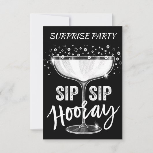 TIJD OM TE SIP HOORAY **ADULT SURPRISE PARTY** KAART (Voorkant)