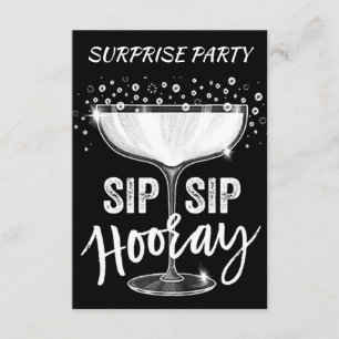 TIJD OM TE SIP HOORAY **ADULT SURPRISE PARTY** KAART