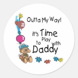Tijd om te spelen met Daddy2 Ronde Sticker