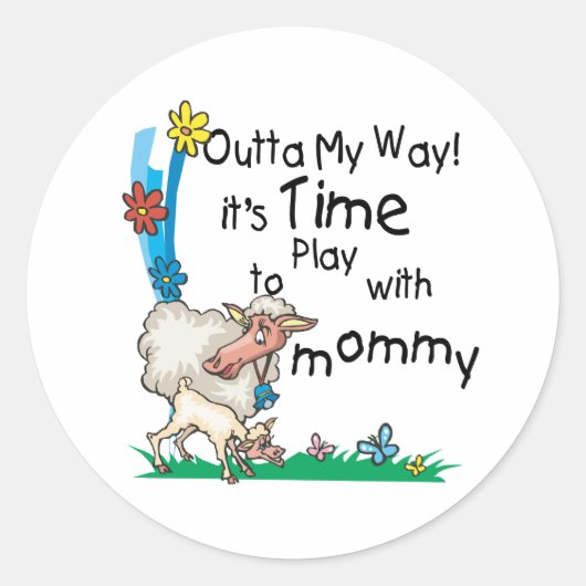 Tijd om te spelen met mama2 ronde sticker (Voorkant)