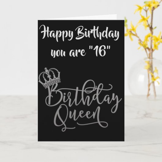 TIJD OM TE VIEREN **16th** VERJAARDAG KONINGIN Kaart (Gele Bloem)