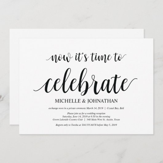 tijd om te vieren : huwelijksontwikkeling nodigt u kaart (Voorkant / Achterkant)