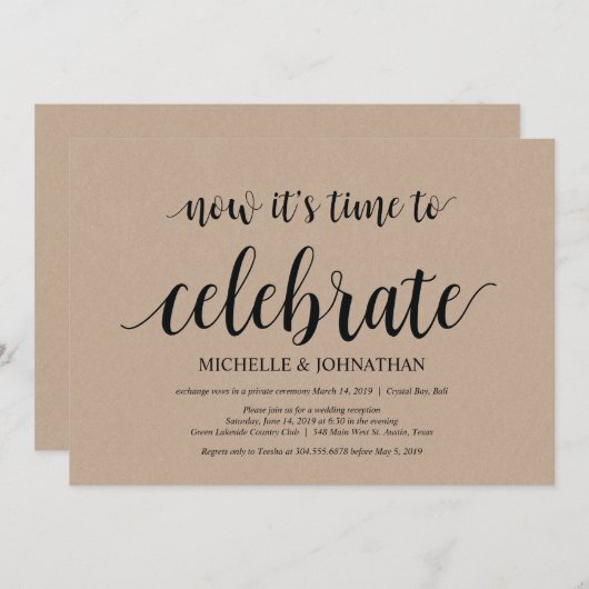 tijd om te vieren : huwelijksontwikkeling nodigt u kaart (Voorkant / Achterkant)