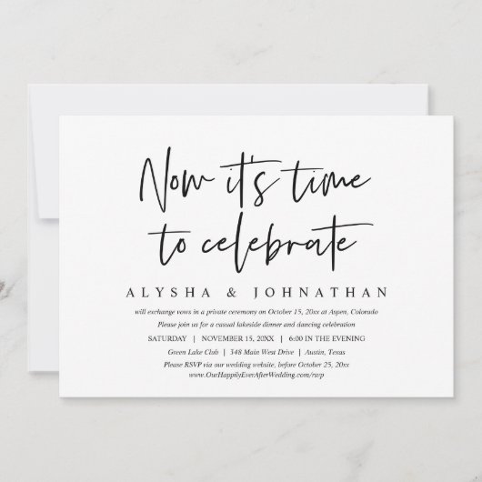 Tijd om te vieren, Informele trouwfeest Kaart (Voorkant)