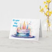 **TIJD OM TE VIEREN** NICHTJE OP VERJAARDAG KAART (Gele Bloem)