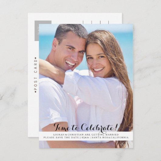 Tijd om te vieren Save the Date Briefkaart (Voorkant / Achterkant)