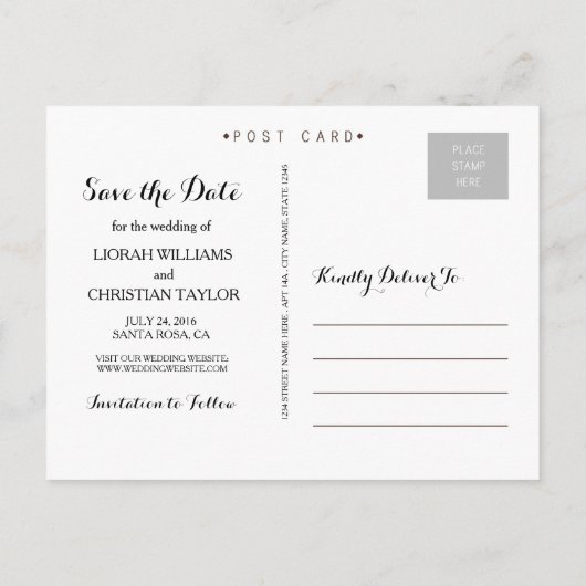 Tijd om te vieren Save the Date Briefkaart (Achterkant)