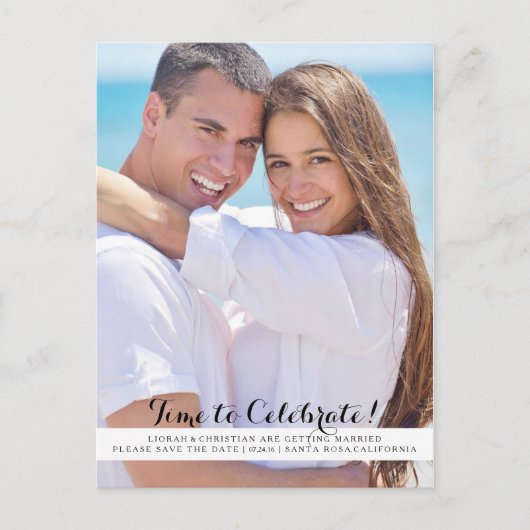 Tijd om te vieren Save the Date Briefkaart (Voorkant)