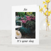 TIJD OM TE VIEREN **SIS** OP HAAR VERJAARDAG KAART (Gele Bloem)