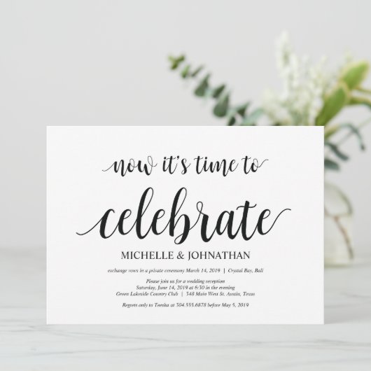 Tijd om te vieren, uitnodigingen voor een intieme  (Staand voorkant)