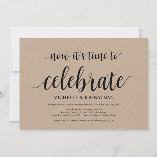 Tijd om te vieren, uitnodigingen voor een intieme (Voorkant)