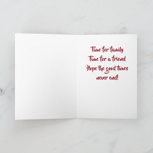 ** TIJD OM TE VIEREN ** ZEGT SNOWMAN HET IS KERSTM FEESTDAGEN KAART (Binnen)