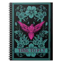 TIJD OM TE VLIEGEN - Exotische roze vogel/schemerb Notitieboek