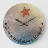 Tijd om te wensen op een Starfish Coastal Beach Grote Klok (Voorkant)