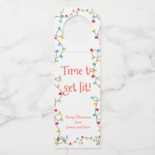 Tijd om te worden verlicht Grappige vakantie fles Flessenhanger (Achterkant)