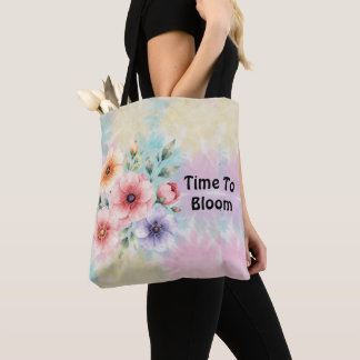 Tijd om Tie Dye Bloemen te Laten Bloeien Tote Bag