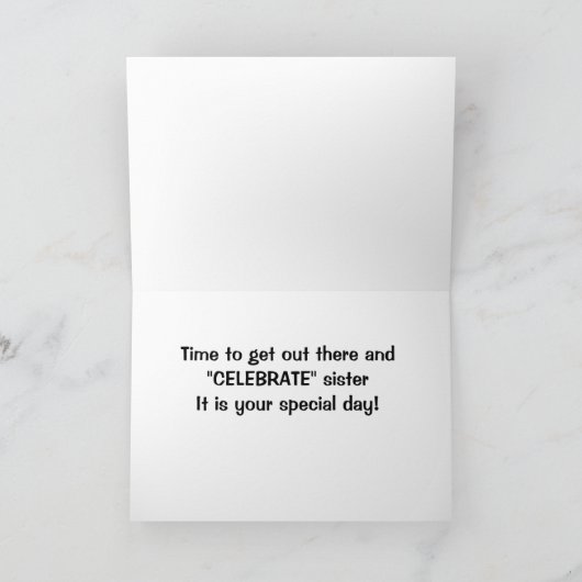 TIJD OM UIT TE GAAN EN "VERJAARDAG" TE VIEREN KAART (Binnen)