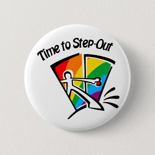 Tijd om uit te stappen ronde button 5,7 cm (Voorkant)
