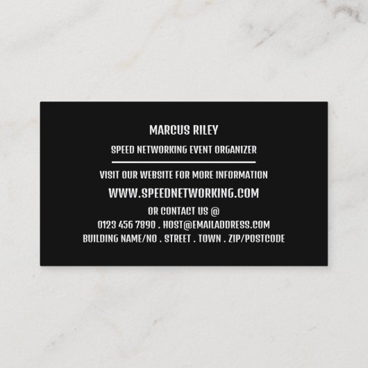 Tijd om verbinding te maken, Speed Networking Even Visitekaartje (Achterkant)