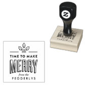 Tijd om vrolijke kerststempel te maken rubberstempel (Gestempeld)