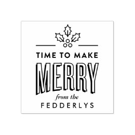 Tijd om vrolijke kerststempel te maken rubberstempel