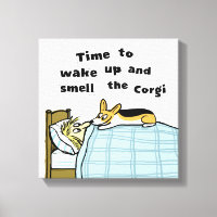 Tijd om wakker te worden en de Corgi te ruiken