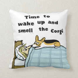 Tijd om wakker te worden en de Corgi te smokkelen Kussen