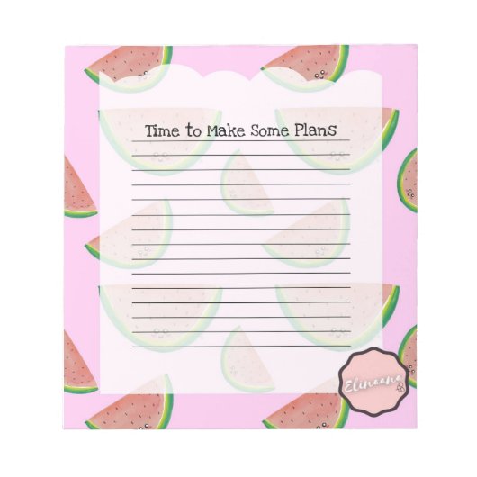 Tijd om wat plannen te maken,  Watermeloen Notitieblok (Voorkant)