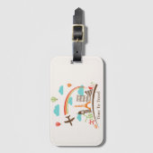 Tijd om wereldsfeer te reizen bagagelabel (Voorkant (verticaal))