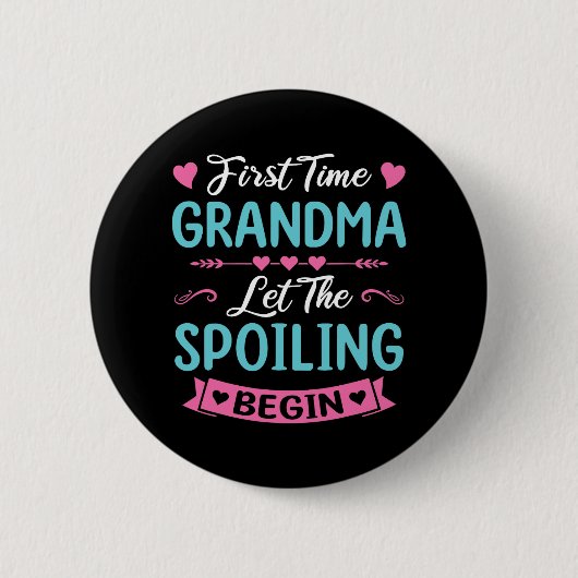 Tijd Oma Nieuwe Oma BA Ronde Button 5,7 Cm (Voorkant)