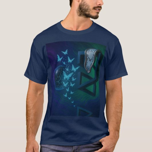 Tijd Ontsnapping – Surrealistische Kunst T-Shirt (Voorkant)