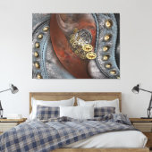 Tijd op leder canvas afdruk (Insitu (Slaapkamer))