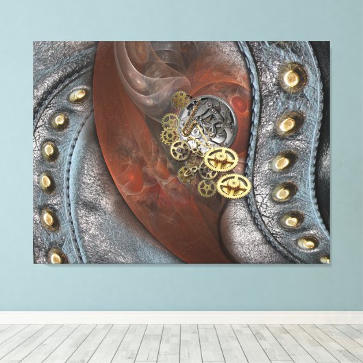 Tijd op leder canvas afdruk (Insitu (Houten vloer))