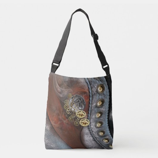 Tijd op leder crossbody tas (Voorkant)