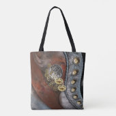 Tijd op leder tote bag (Achterkant)