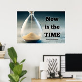 "Tijd" Positief Citaat "Wall art & Poster" Poster (Thuiskantoor)