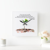 Tijd quote, Carl Sandburg, wit Vierkante Klok (Huis)