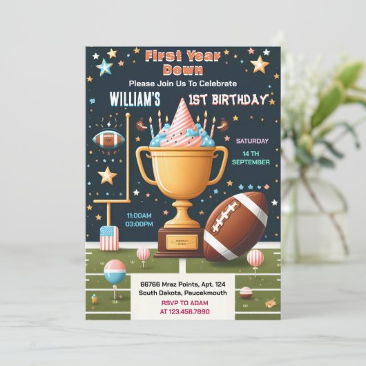 tijd Sport kinder jongens ticket Football 1e Verja Kaart (Staand voorkant)