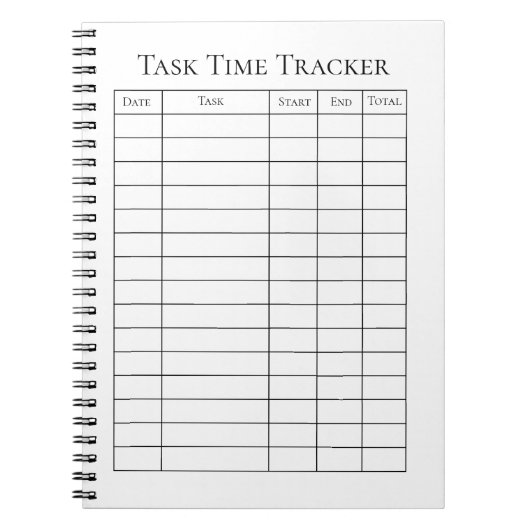 Tijd Taak Tracker Notitieboek (Voorkant)