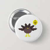 Tijd Thanksgiving Button Turkije (Voorkant /achterkant)